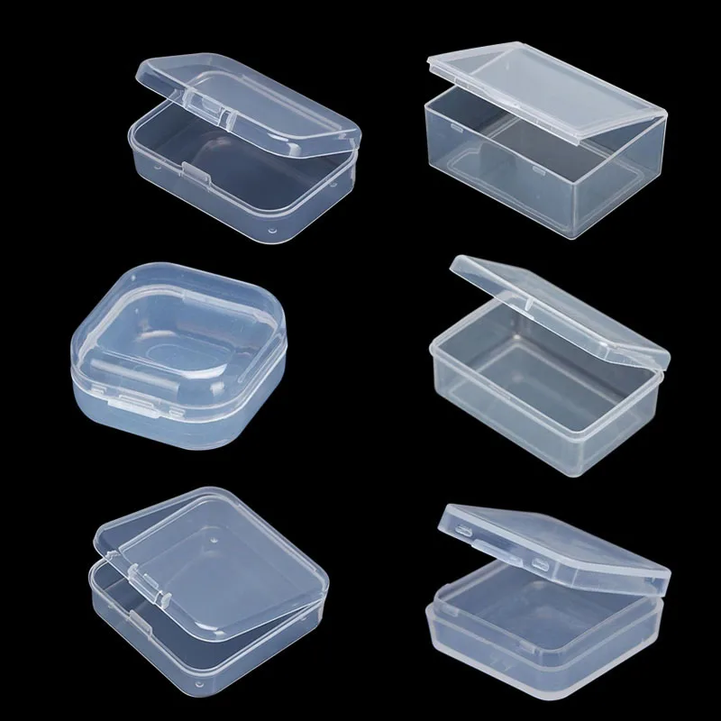 Прозрачный с крышкой небольшая пластиковая коробка всякой всячины инструменты