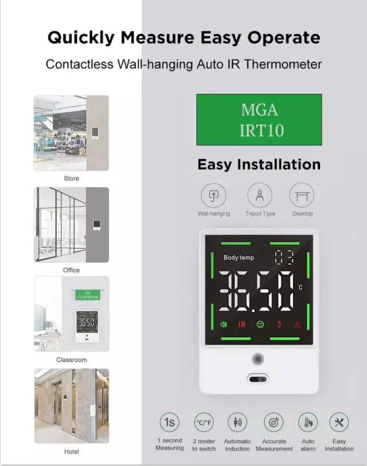 Digital Gauge Wall-Mounted Intelligent Palm Arm Thermometer Non-Touch Digital With LCD Display Fever Alarm Function
Digital Gauge Wall-Mounted Intelligent Palm Arm Thermometer Non-Touch Digital With LCD Display Fever Alarm Function