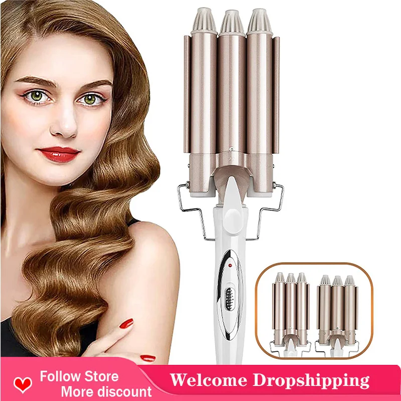 3 barrel curling iron wand Professional hair curler Tourmaline Ceramic Hair Waver Crimper Instant Curls Crimping Hair Waver
3 barrel curling iron wand Professional hair curler Tourmaline Ceramic Hair Waver Crimper Instant Curls Crimping Hair Waver