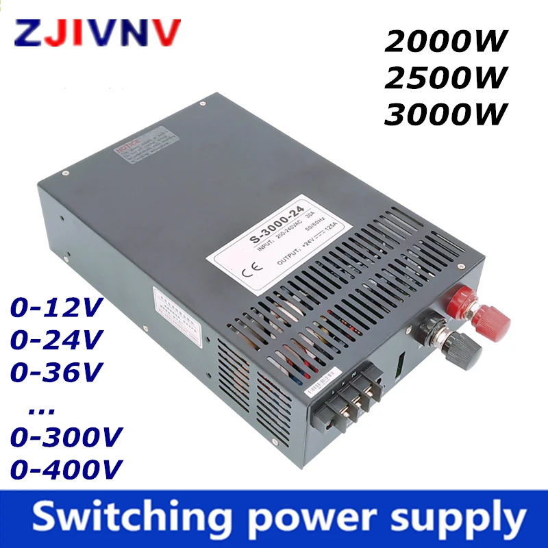 2000W 2500W 3000W Switching power supply 0-12V 24V 36V 48V 60V 80V 90V 110V 220V 300V 400V AC-DC voltage current adjustable SMPS
2000W 2500W 3000W Switching power supply 0-12V 24V 36V 48V 60V 80V 90V 110V 220V 300V 400V AC-DC voltage current adjustable SMPS