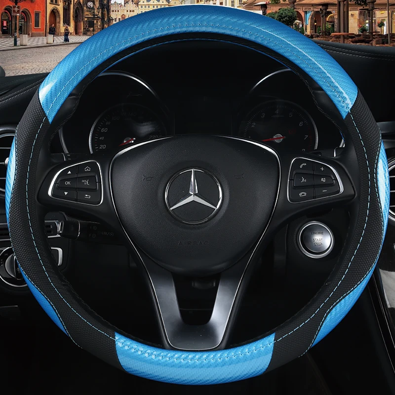 Carbon Fiber Cowhide Car Steering Wheel Cover 38CM Non-slip Wear-resistant Sweat Absorbing Fashion Sports Steering Wheel Cover
Carbon Fiber Cowhide Car Steering Wheel Cover 38CM Non-slip Wear-resistant Sweat Absorbing Fashion Sports Steering Wheel Cover