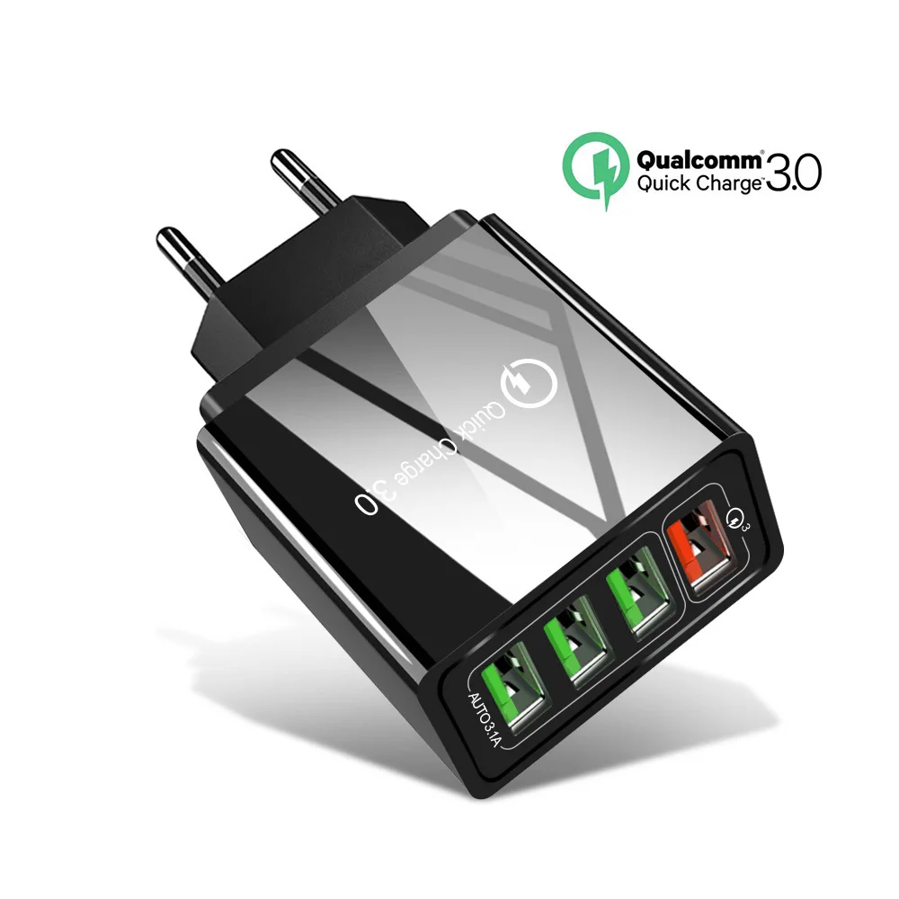 4 Ports USB Quick Charge 3.0 Phone Charger 36W QC 3.0 Fast Charging For iPhone 11 Huawei Mate 30 Pro Wall Travel Charger Adapter
4 Ports USB Quick Charge 3.0 Phone Charger 36W QC 3.0 Fast Charging For iPhone 11 Huawei Mate 30 Pro Wall Travel Charger Adapter