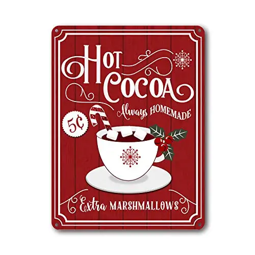 Goutoports Christmas Decor Signs Farmhouse Decorative Red Hot Cocoa Vintage Wall Decorations 7.9x11.8 Inch (Cup of Cocoa) 
Goutoports Christmas Decor Signs Farmhouse Decorative Red Hot Cocoa Vintage Wall Decorations 7.9x11.8 Inch (Cup of Cocoa)