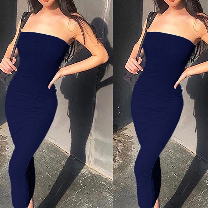 Tube Dress Bodycon Low Cut Elegant Midi Strapless Dress Off Shoulder Sukienka Curvy Women Club Night Skin Tight Dress Stretch
Tube Dress Bodycon Low Cut Elegant Midi Strapless Dress Off Shoulder Sukienka Curvy Women Club Night Skin Tight Dress Stretch