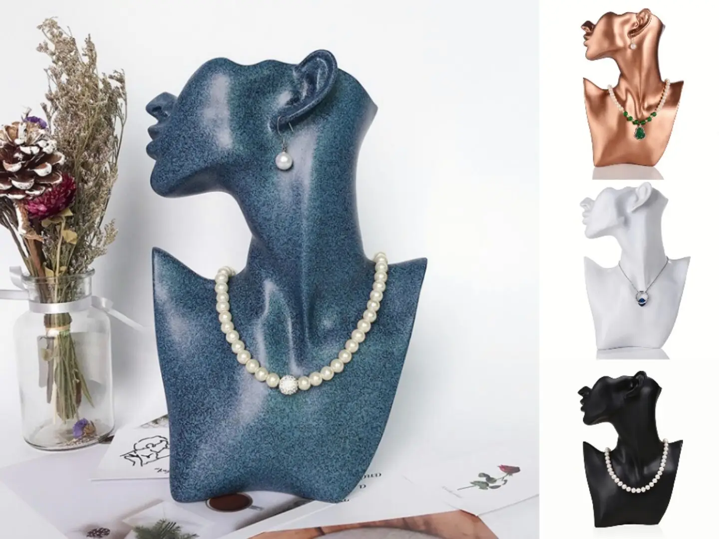 Elegant Resin Mannequin Earring Jewelry Pendant Necklace Display Stand Holder Bust Model Show Decorate Counter 4 Colors
Elegant Resin Mannequin Earring Jewelry Pendant Necklace Display Stand Holder Bust Model Show Decorate Counter 4 Colors