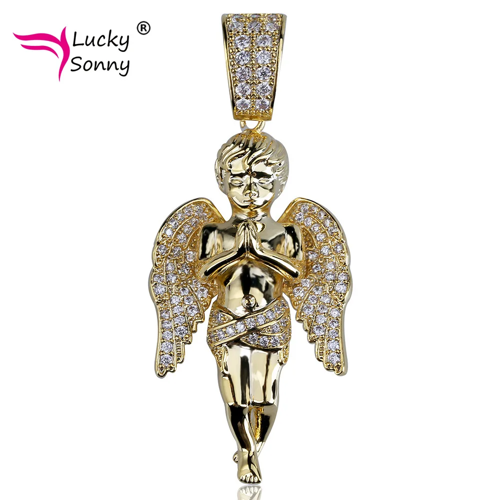 Счастливый сынок мужские золотыми паетками Ангел Кулон двойные крылья микро кулон в виде херувима с 3 мм 24 дюйма Rope Chain, в стиле «хип-хоп» Цепочки и ожерелья 
Счастливый сынок мужские золотыми паетками Ангел Кулон двойные крылья микро кулон в виде херувима с 3 мм 24 дюйма Rope Chain, в стиле «хип-хоп» Цепочки и ожерелья