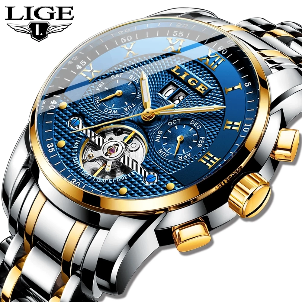 LIGE Top Brand Luxury Mens Watches Fashion Business Automatic Mechanical Watch Men Casual Waterproof Watch Relogio Masculino+Box
LIGE Top Brand Luxury Mens Watches Fashion Business Automatic Mechanical Watch Men Casual Waterproof Watch Relogio Masculino+Box