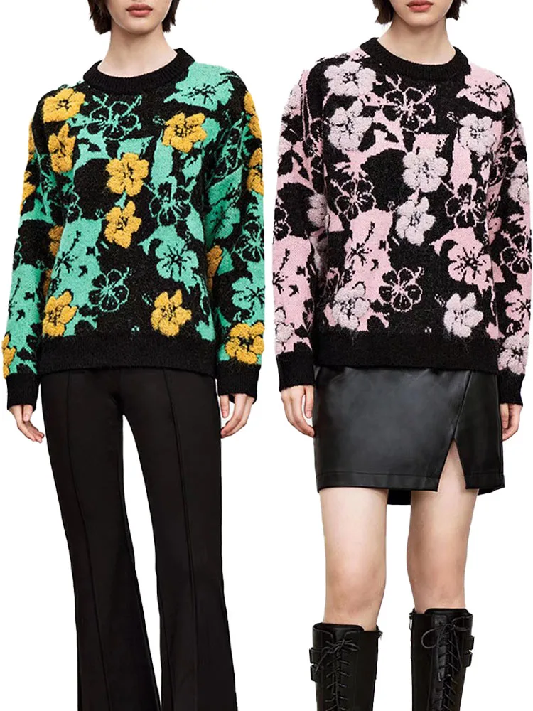ZA winter new product women's sweet flower pattern casual all-match round neck long-sleeved jacquard knitted sweater pullover
ZA winter new product women's sweet flower pattern casual all-match round neck long-sleeved jacquard knitted sweater pullover