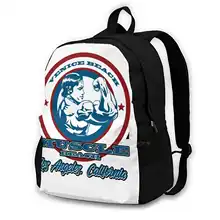 Venice Beach 3d Print Design Backpack Casual Bag Venice Beach Muscle Beach Arnold Schwarzenegger Workout Muscle Fitness Lifting