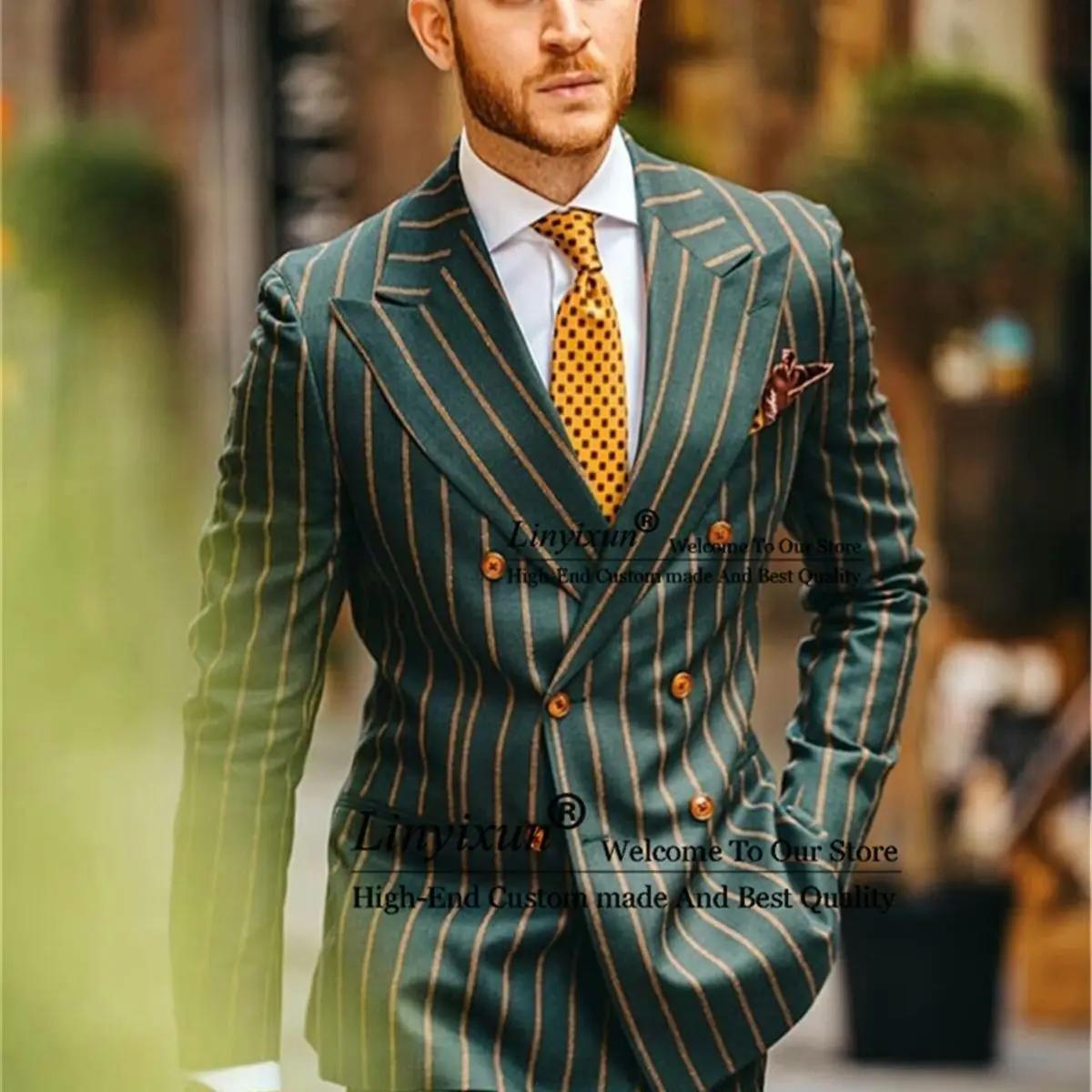 Two Piece Noble Men Suits Pinstripe Fashion Green Designer Groom Suit For Best Man Customized Tuxedo Fit Party Wear Formal Suit
Two Piece Noble Men Suits Pinstripe Fashion Green Designer Groom Suit For Best Man Customized Tuxedo Fit Party Wear Formal Suit