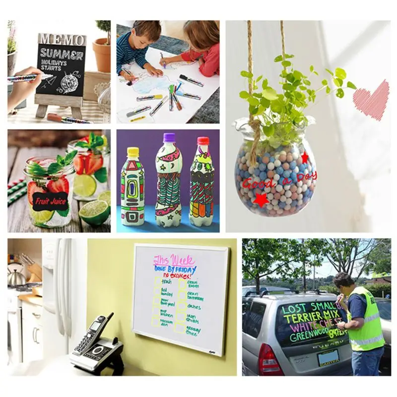 T8DB 12 Colors Erasable Dual Nib Highlighter Fluorescent Liquid Chalk Marker Pen For LED Writing Board Blackboard Glass Painting
T8DB 12 Colors Erasable Dual Nib Highlighter Fluorescent Liquid Chalk Marker Pen For LED Writing Board Blackboard Glass Painting