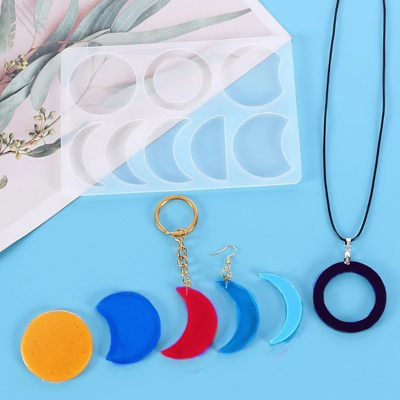 Moon Phase Pendant Resin Molds Crescent Moon Full Moon Silicone Epoxy Mold Craft G5GC
Moon Phase Pendant Resin Molds Crescent Moon Full Moon Silicone Epoxy Mold Craft G5GC