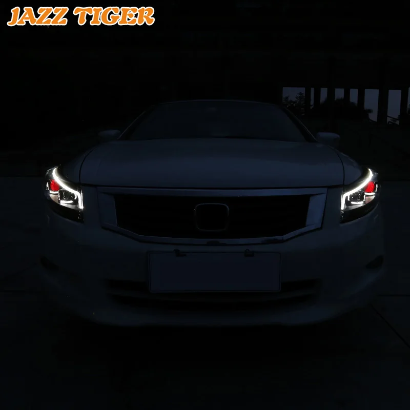 JAZZ TIGER Car Styling LED DRL Red Devil Eyes Turn Signal Head Lamp Assembly LED Headlight For Honda Accord 8 2008 - 2013
JAZZ TIGER Car Styling LED DRL Red Devil Eyes Turn Signal Head Lamp Assembly LED Headlight For Honda Accord 8 2008 - 2013
