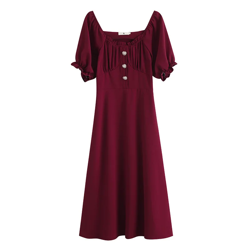 Temperament OL Elegant Solid Short Sleeve Dresses for Women Sweet Kawaii One-piece French Style Vintage Button Vestido Feiminino
Temperament OL Elegant Solid Short Sleeve Dresses for Women Sweet Kawaii One-piece French Style Vintage Button Vestido Feiminino