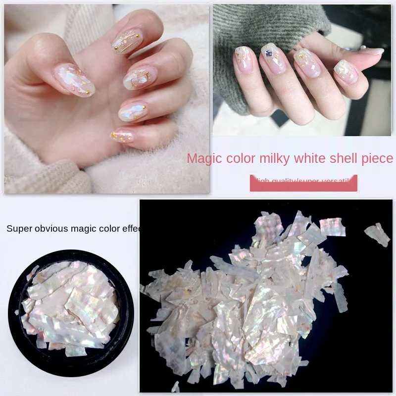 New Nail Art Accessories Shell Fragments Ultra-thin Milky White Symphony Color Irregular Supplies For Professionals Nails Art
New Nail Art Accessories Shell Fragments Ultra-thin Milky White Symphony Color Irregular Supplies For Professionals Nails Art