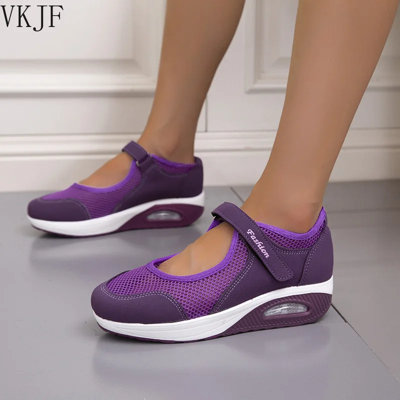 Women's Hook Loop Breathable Mesh Walking Shoes Summer Air Cushion Sneakers Walking Shoes Outdoor Gym Sneakers Zapatillas Mujer
Women's Hook Loop Breathable Mesh Walking Shoes Summer Air Cushion Sneakers Walking Shoes Outdoor Gym Sneakers Zapatillas Mujer