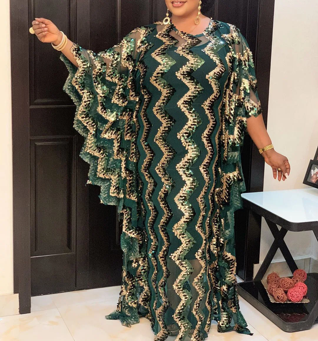 African Wedding Dresses For Women Ruffle Short Sleeve Plus Size Sequin Evening Party Long Dress Moroccan Kaftan Muslim Clothes
African Wedding Dresses For Women Ruffle Short Sleeve Plus Size Sequin Evening Party Long Dress Moroccan Kaftan Muslim Clothes
