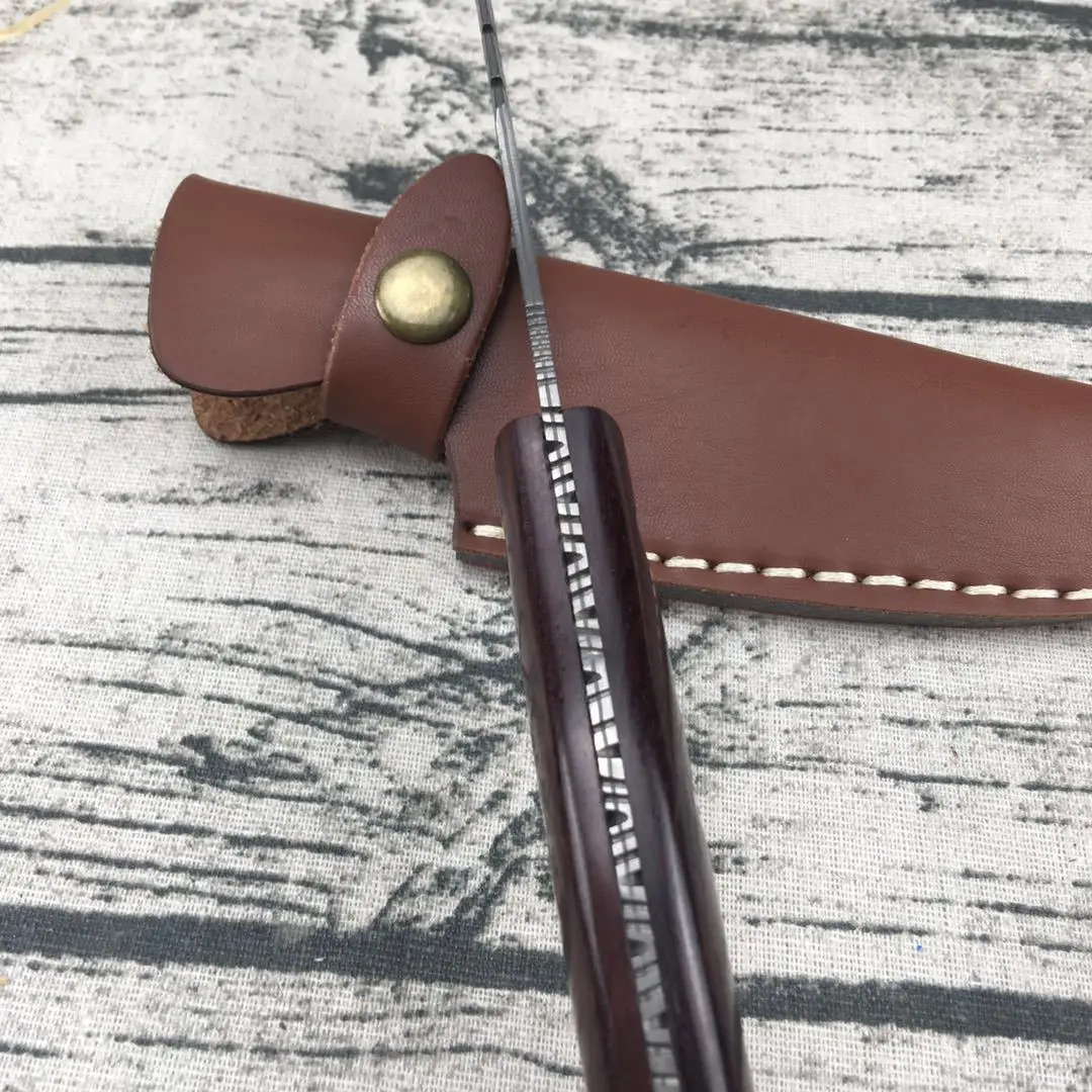 Dropship 59HRC rosewood outdoor survival straight knife fixed Damascus steel knife Camping cutter-keel integrated patterned
Dropship 59HRC rosewood outdoor survival straight knife fixed Damascus steel knife Camping cutter-keel integrated patterned