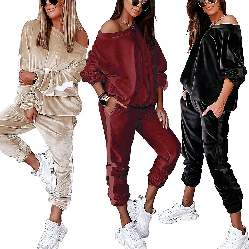 Velvet Tracksuit Women Casual Round Neck Long Sleeve Sweatshirt Two Piece Set Loose Ladies Pant Suit
Velvet Tracksuit Women Casual Round Neck Long Sleeve Sweatshirt Two Piece Set Loose Ladies Pant Suit