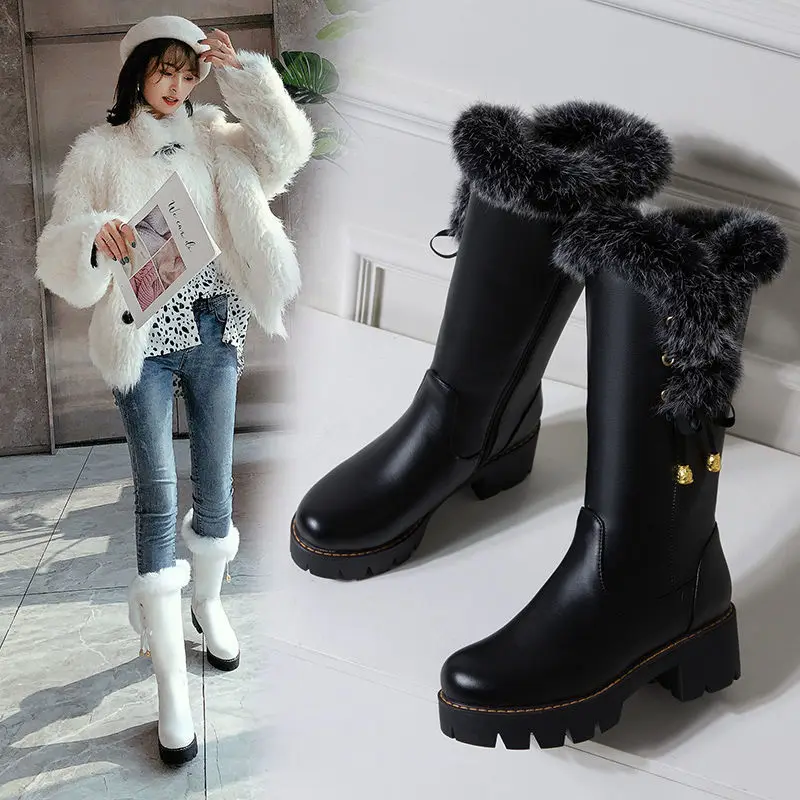 2021winter New Mid-Calf Length Snow Boots Women's Cotton-Padded Zipper Black and White PU Leather Warm Fur-Lined Tassel Bow
2021winter New Mid-Calf Length Snow Boots Women's Cotton-Padded Zipper Black and White PU Leather Warm Fur-Lined Tassel Bow