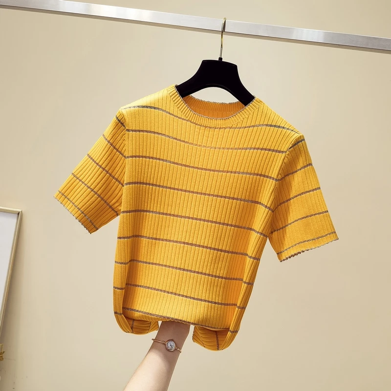 Plus Size Kintted Women T Shirt Cotton Short Sleeve Tshirt O Neck Pactwork Oversized Tees T-shirt Tops Clothing Summer Femme
Plus Size Kintted Women T Shirt Cotton Short Sleeve Tshirt O Neck Pactwork Oversized Tees T-shirt Tops Clothing Summer Femme