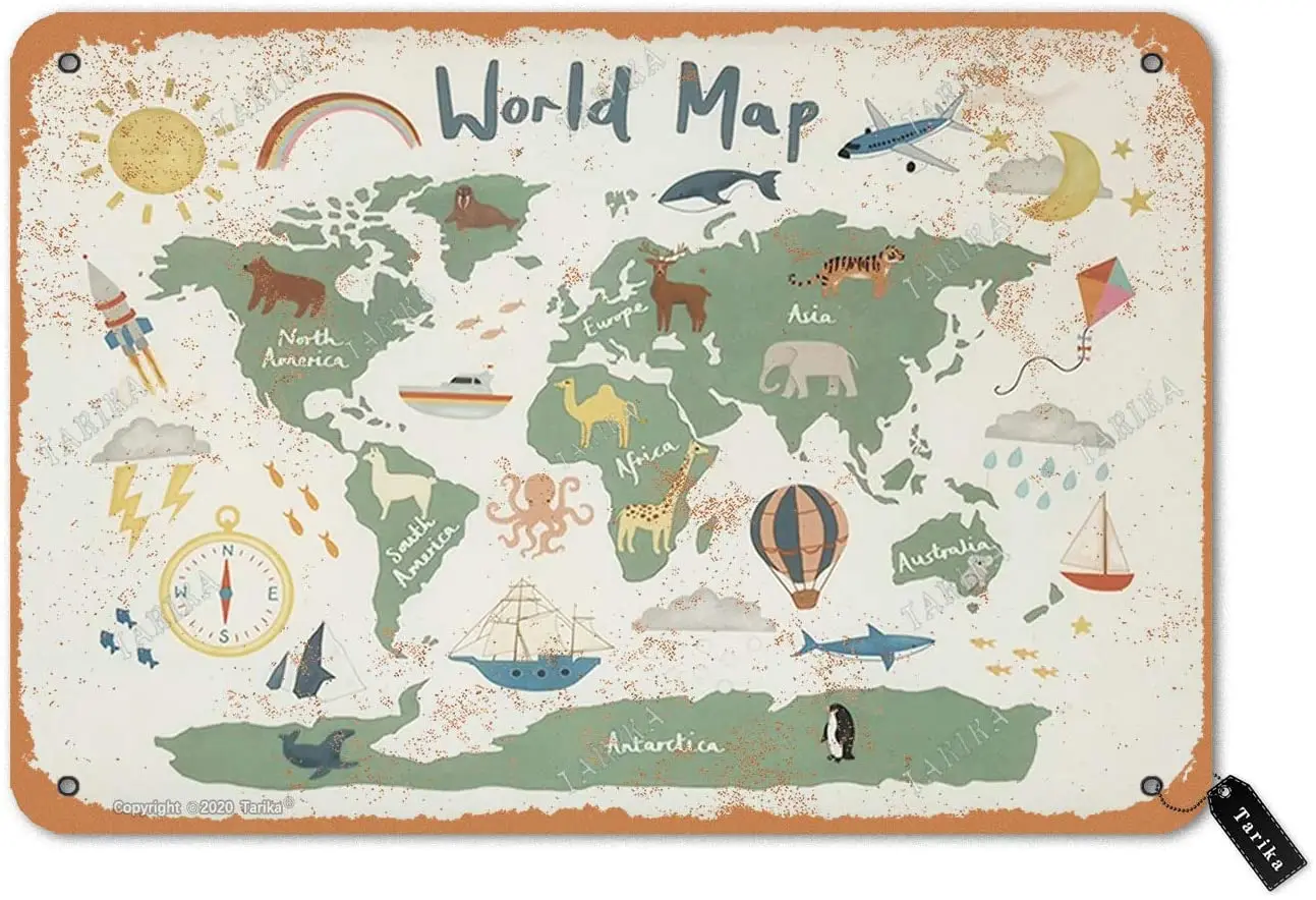 Tarika World Map Art Retro Look Tin 20X30 Inch Decoration Crafts Sign for Home Kitchen Bathroom
Tarika World Map Art Retro Look Tin 20X30 Inch Decoration Crafts Sign for Home Kitchen Bathroom