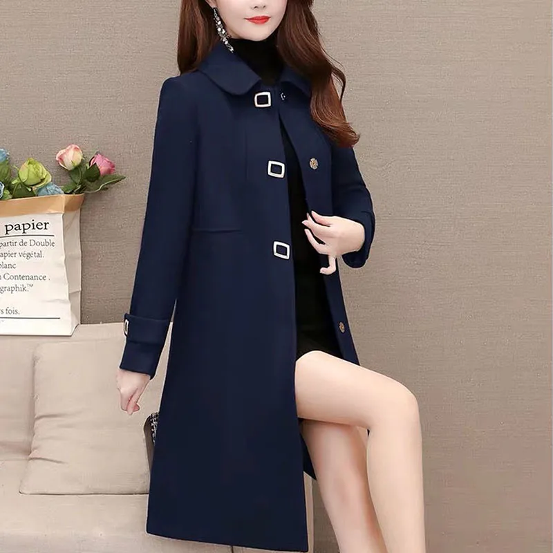 Women's Mid-Length Woolen Blende Coat Korean Autumn Winter Elegant Slim Outerwear Female Casual Single-Breasted Plus Size Jacket
Women's Mid-Length Woolen Blende Coat Korean Autumn Winter Elegant Slim Outerwear Female Casual Single-Breasted Plus Size Jacket