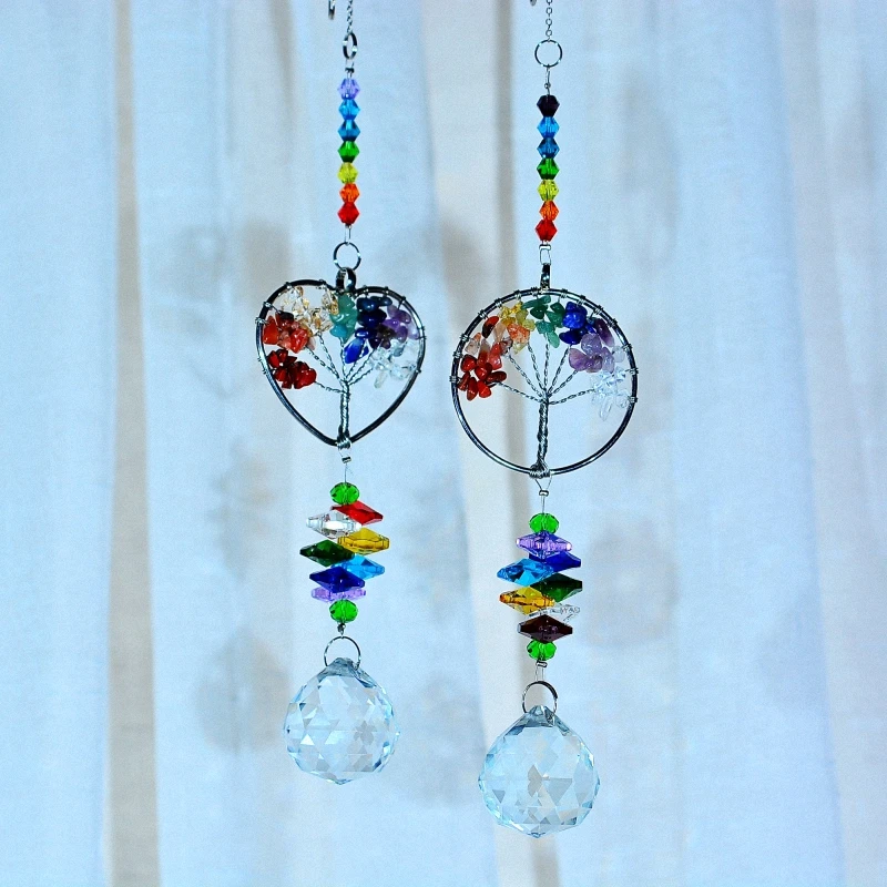 KAINAI Heart Rainbow Hanging Sun Catcher Natural Stone Crystal Prisms Moon Window Decoration Crystal Ornament For Garden Home
KAINAI Heart Rainbow Hanging Sun Catcher Natural Stone Crystal Prisms Moon Window Decoration Crystal Ornament For Garden Home