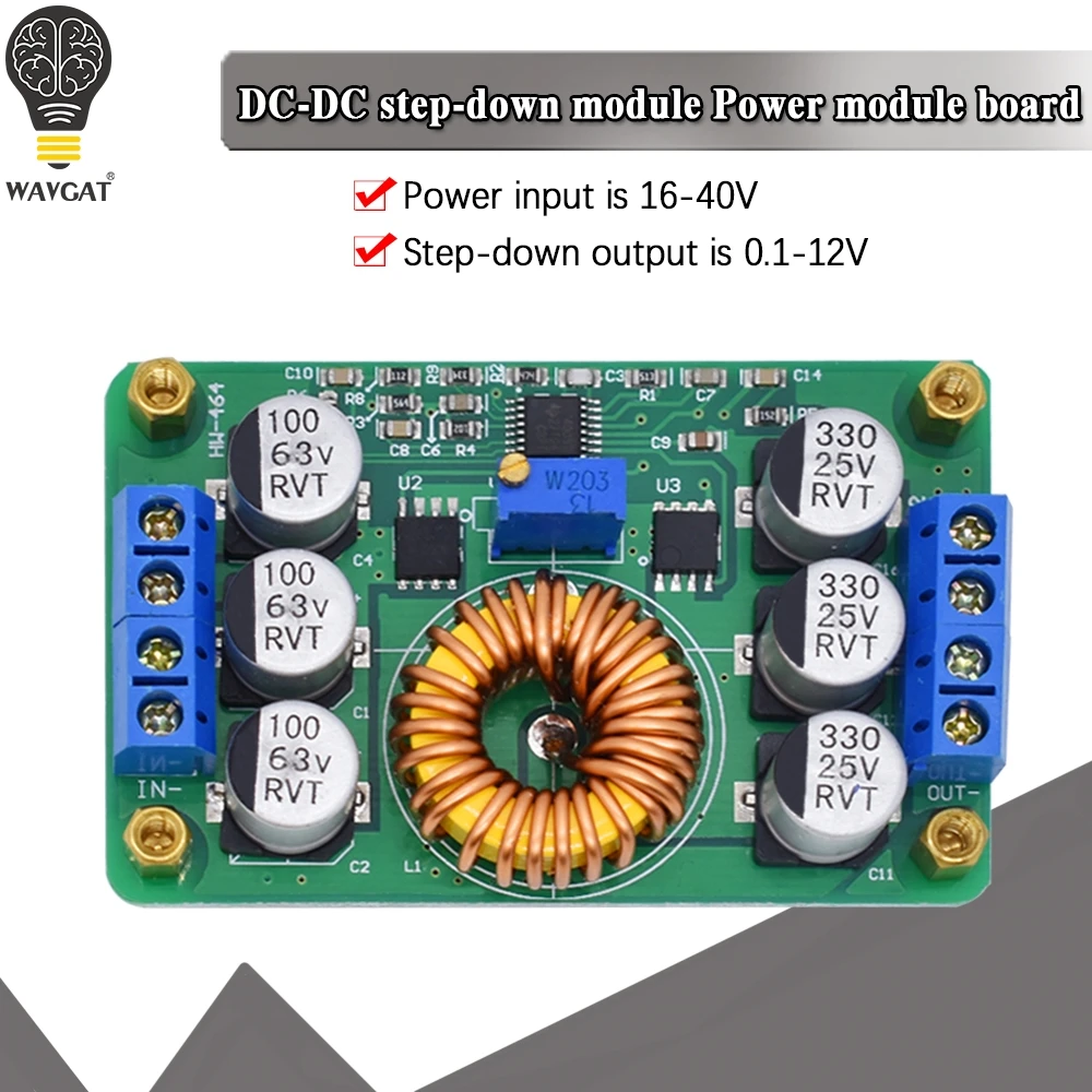 WAVGAT 3D Printer Parts Prusa i4 Voltage Convertor Ultra-high-efficiency DC-DC step down module IN 16-40V OUT 1.0-12V / 6A
WAVGAT 3D Printer Parts Prusa i4 Voltage Convertor Ultra-high-efficiency DC-DC step down module IN 16-40V OUT 1.0-12V / 6A