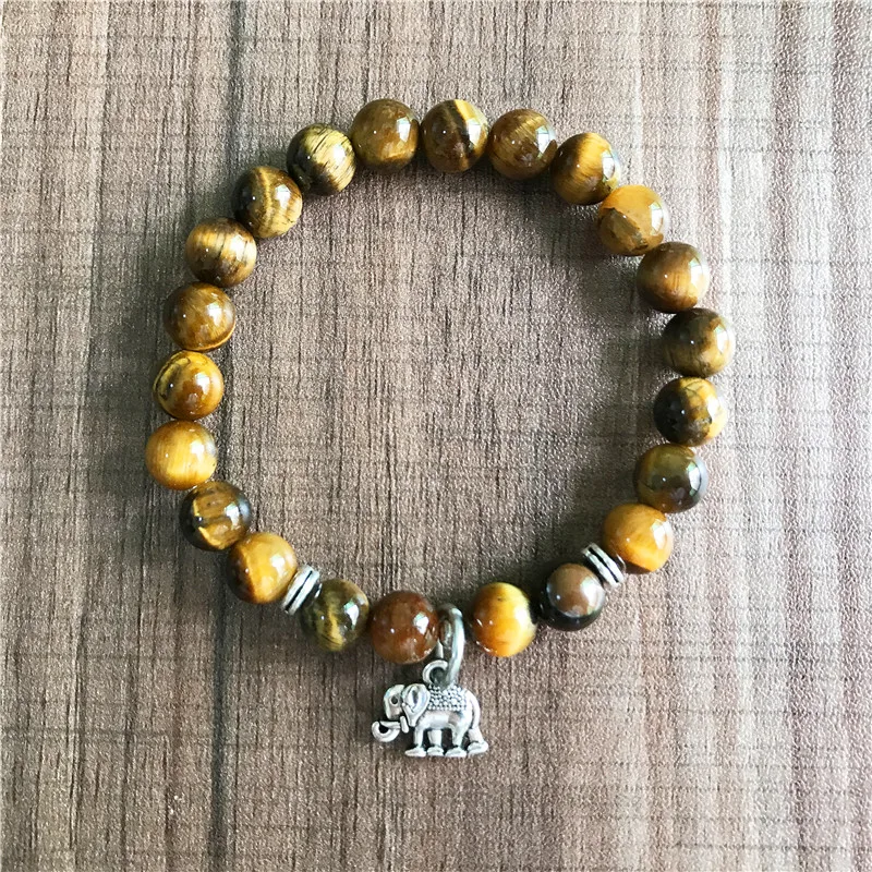 8MM Natural High Quality Tiger Eye Stone Bracelet Fashion Men's Elephant Pendant Yoga Bracelets Wrist Bracelet Boy Gift
8MM Natural High Quality Tiger Eye Stone Bracelet Fashion Men's Elephant Pendant Yoga Bracelets Wrist Bracelet Boy Gift