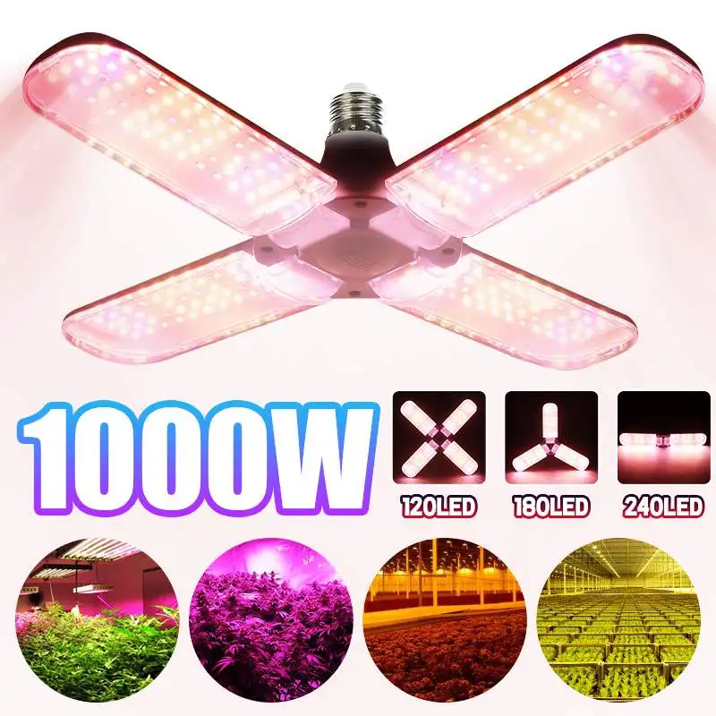1000W 240LED LED Grow Lamp Foldable Full Spectrum LED Plant Growth Lamp Indoor Grow Lights E27 Hydroponic Plants Grow Light
1000W 240LED LED Grow Lamp Foldable Full Spectrum LED Plant Growth Lamp Indoor Grow Lights E27 Hydroponic Plants Grow Light