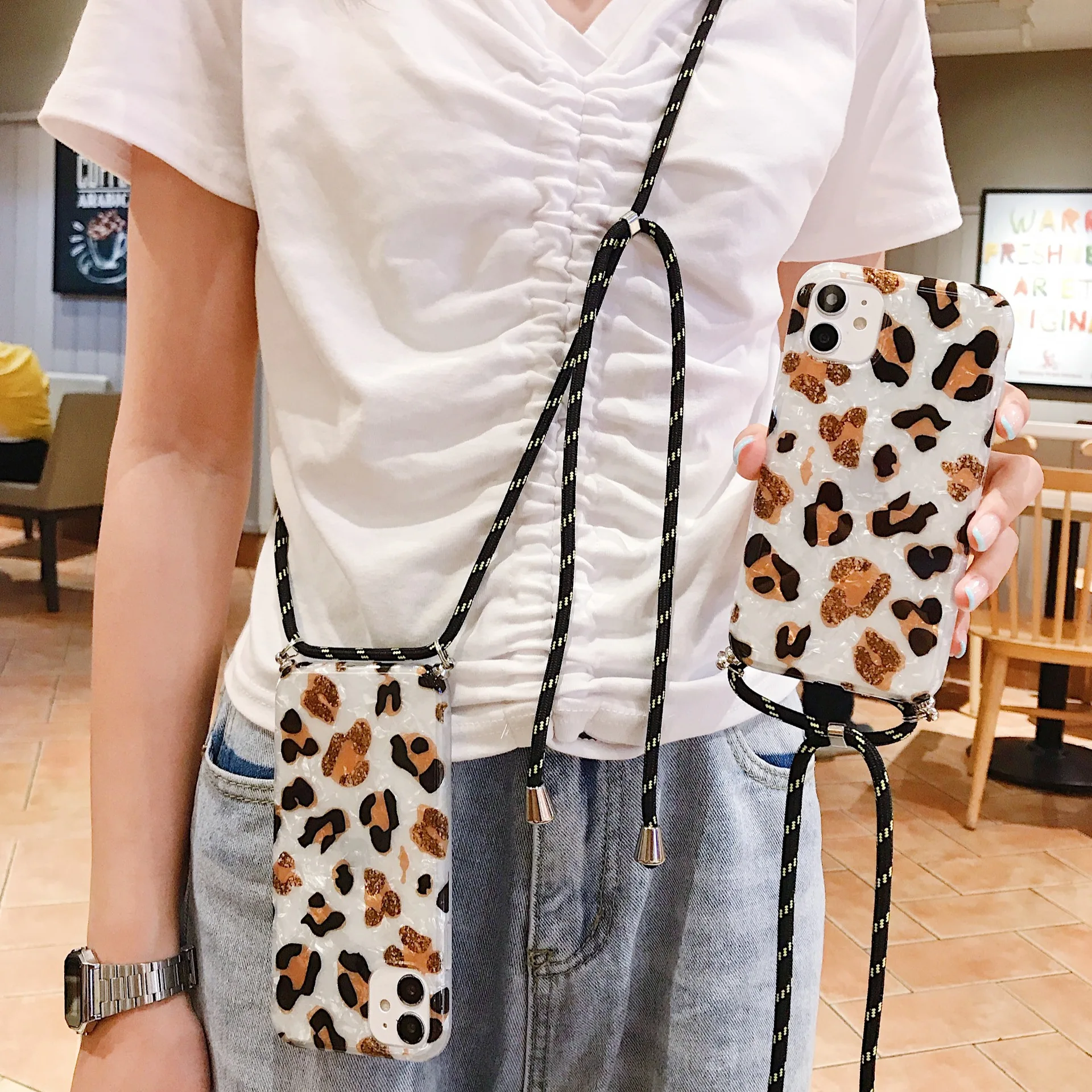 Leopard Print Phone Case For iPhone 11 12Pro Max XR XS Max X 8 7 6S Plus Luxury Strap Soft Silicone Lanyard Cover For iPhone 12
Leopard Print Phone Case For iPhone 11 12Pro Max XR XS Max X 8 7 6S Plus Luxury Strap Soft Silicone Lanyard Cover For iPhone 12