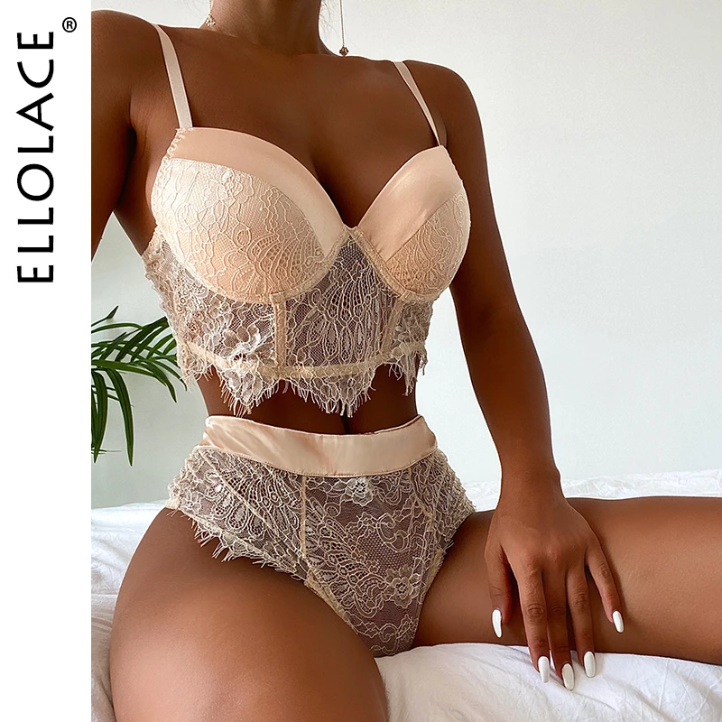 Ellolace Women's Underwear Sexy Lingerie 2-Pieces Padded Bra Lace Up High Waist Panties Sensual Exotic Sets Adjustable Intimate
Ellolace Women's Underwear Sexy Lingerie 2-Pieces Padded Bra Lace Up High Waist Panties Sensual Exotic Sets Adjustable Intimate