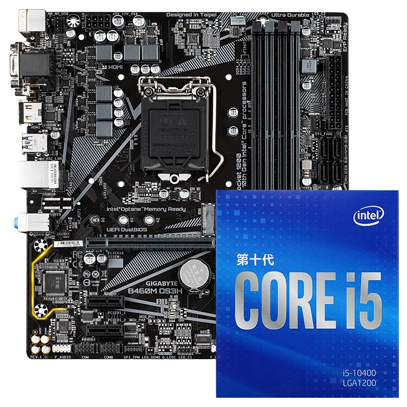 GIGABYTE B460M DS3H Desktop Motherboard + Intel Core i5-10400 Processor Motherboard CPU Set
GIGABYTE B460M DS3H Desktop Motherboard + Intel Core i5-10400 Processor Motherboard CPU Set
