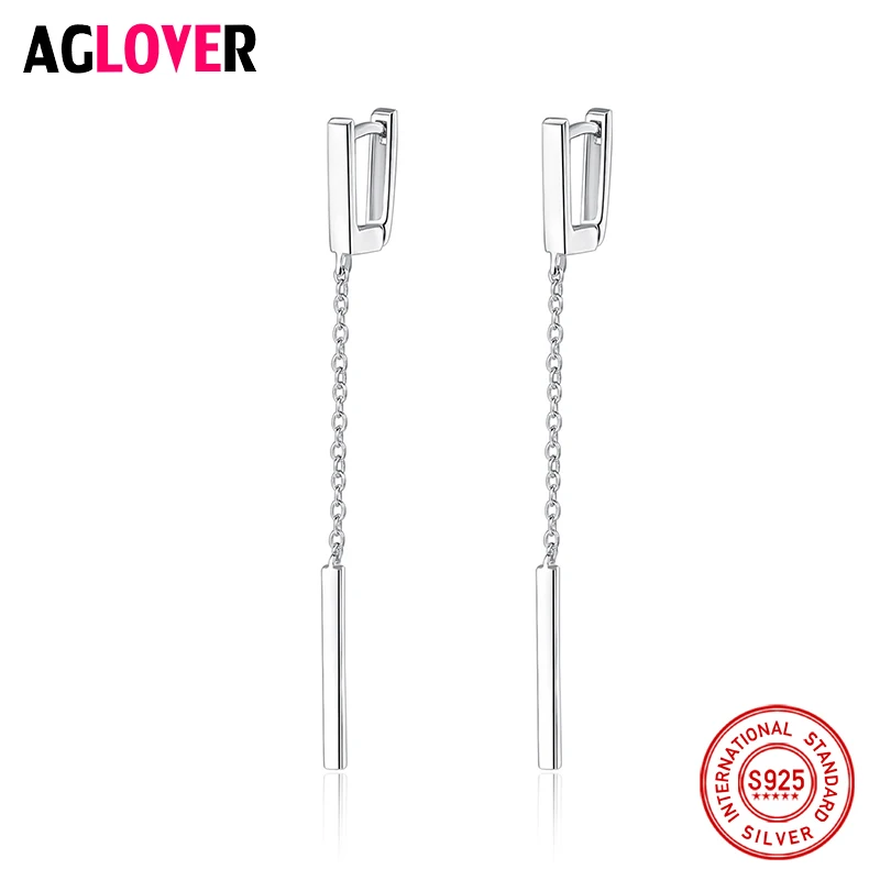 AGLOVER New 925 Sterling Silver Tassel Pillar Pendant Earrings For Woman Fashion Luxury Statement Earrings Jewelry Girls Gifts
AGLOVER New 925 Sterling Silver Tassel Pillar Pendant Earrings For Woman Fashion Luxury Statement Earrings Jewelry Girls Gifts