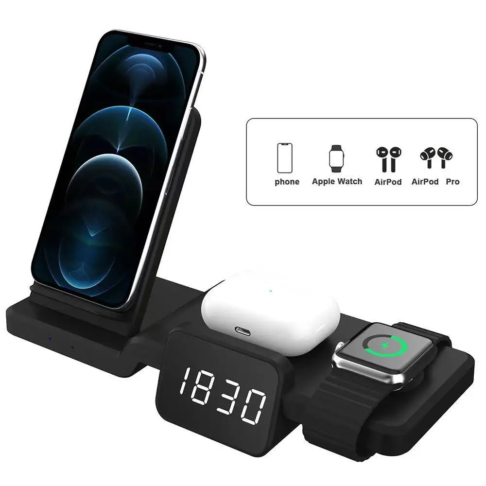 2022 New 15W Fast Wireless 4 in 1 Charging Vertical Stand With Clock Function For Iphone 13 12 11 X Samsung Apple Watch Airpods
2022 New 15W Fast Wireless 4 in 1 Charging Vertical Stand With Clock Function For Iphone 13 12 11 X Samsung Apple Watch Airpods