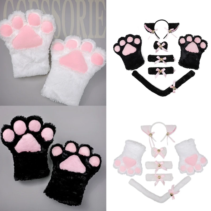 Lolita Cat Ears Headbands Plush Collar Paws Gloves Sweet Kawaii Bowknot Bells Gothic Cosplay Halloween Dress up
Lolita Cat Ears Headbands Plush Collar Paws Gloves Sweet Kawaii Bowknot Bells Gothic Cosplay Halloween Dress up