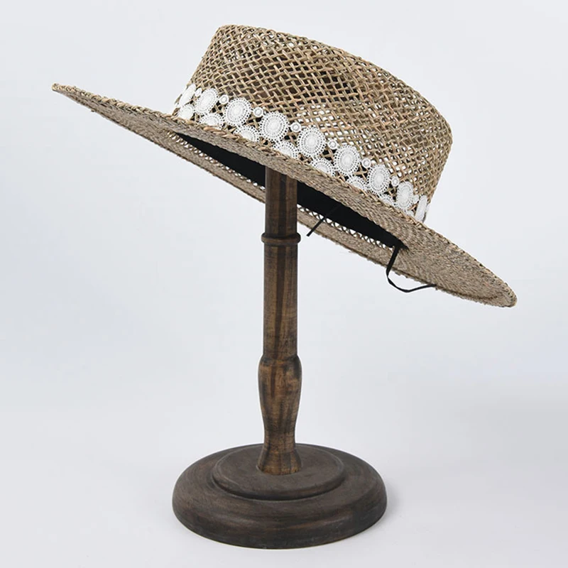 Women Concave Straw Hat with Lace Decor Wide Brim Cap Breathable for Outdoor Beach Summer 56-58cm LXH
Women Concave Straw Hat with Lace Decor Wide Brim Cap Breathable for Outdoor Beach Summer 56-58cm LXH