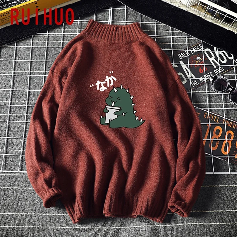 RUIHUO Cartoon Dinosaurs Knitted Sweater Men Clothing Harajuku Sweaters Pullover Men Sweater Fashion Mens Clothes M-5XL 2021
RUIHUO Cartoon Dinosaurs Knitted Sweater Men Clothing Harajuku Sweaters Pullover Men Sweater Fashion Mens Clothes M-5XL 2021
