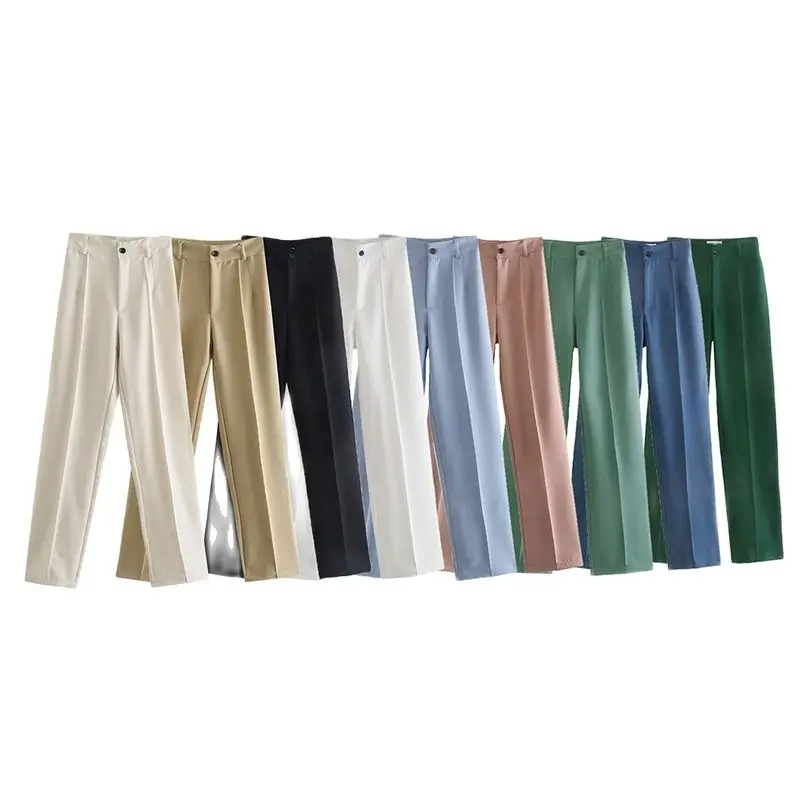2021 Women Chic Fashion Office Wear Straight Pants Vintage High Waist Zipper Fly Female Trousers Mujer
2021 Women Chic Fashion Office Wear Straight Pants Vintage High Waist Zipper Fly Female Trousers Mujer