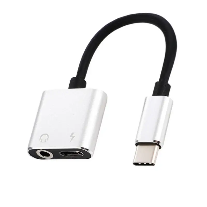 Многофункциональный адаптер для наушников 2 в 1 с разъемом типа C USB на 3 5 мм AUX и