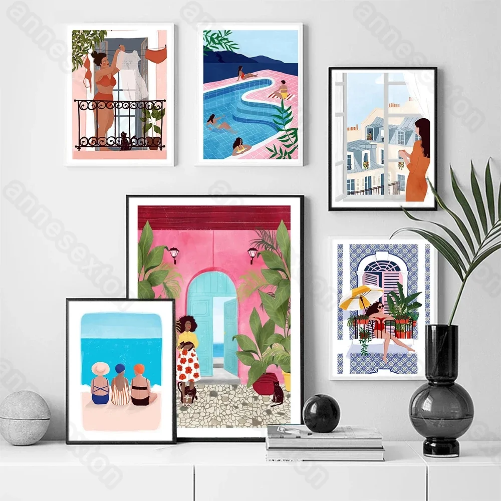 European Style Canvas Painting Poster Marrakech Scenery Sea Beach and Sunshine Cartagena Life Wall Pool Lady Art Print Decorati
European Style Canvas Painting Poster Marrakech Scenery Sea Beach and Sunshine Cartagena Life Wall Pool Lady Art Print Decorati