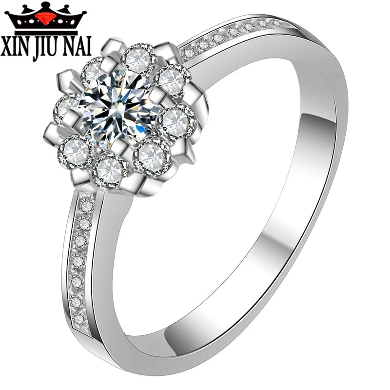 High-end simulation of snowflake jewelry ring for wedding full Delicate elegant sunflower bloom Standard sterling silver ring
High-end simulation of snowflake jewelry ring for wedding full Delicate elegant sunflower bloom Standard sterling silver ring