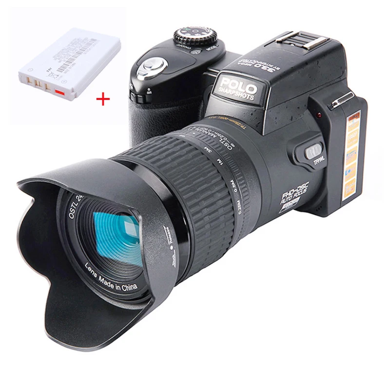 

2021 HD Digital Camera POLO D7100 33MP Auto Focus Professional SLR Video Camera 24X Optical Zoom Three Lens Bag Add One Battery