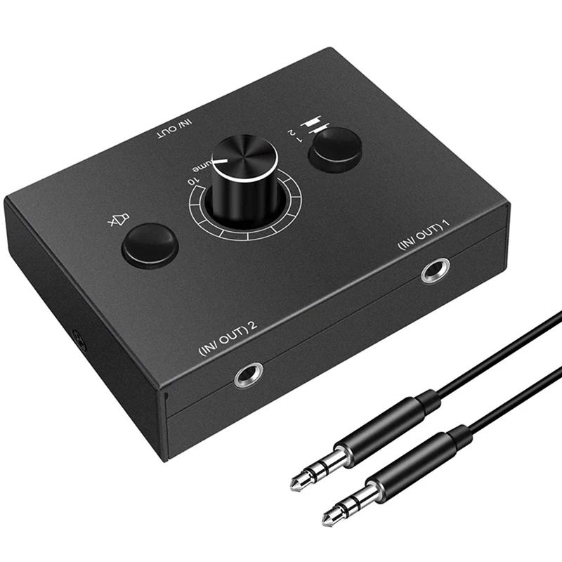 3.5mm Audio Switcher, 2 Input 1 Output/1 Input 2 Output Audio Splitter Switcher, Audio Switcher Box, One-Key Mute Button
3.5mm Audio Switcher, 2 Input 1 Output/1 Input 2 Output Audio Splitter Switcher, Audio Switcher Box, One-Key Mute Button