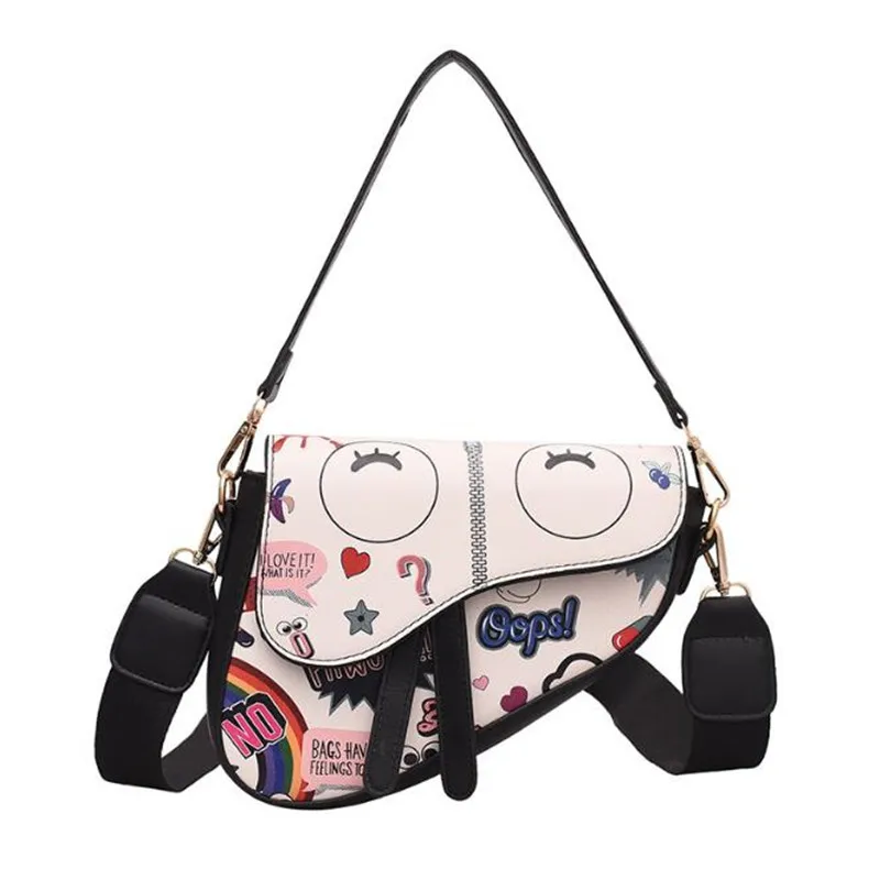 2021 Summer New Simple Letter Portable Female Bag Fashion White Printing Messenger Bag Women's Handbags Graffiti PU Women Bag
2021 Summer New Simple Letter Portable Female Bag Fashion White Printing Messenger Bag Women's Handbags Graffiti PU Women Bag