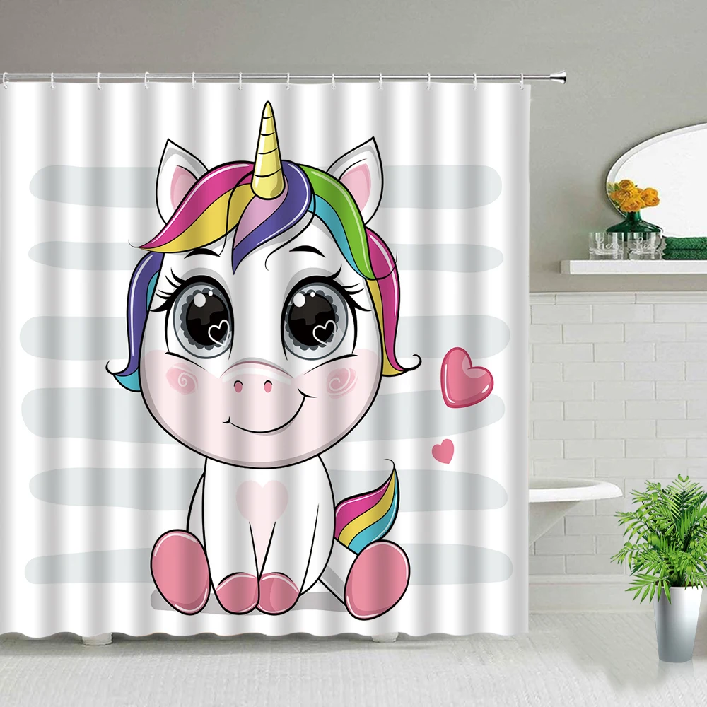 Creative Cartoon Unicorn Pink Girl Cute Shower Curtain Windproof Bathroom Layout Home Decoration
Creative Cartoon Unicorn Pink Girl Cute Shower Curtain Windproof Bathroom Layout Home Decoration