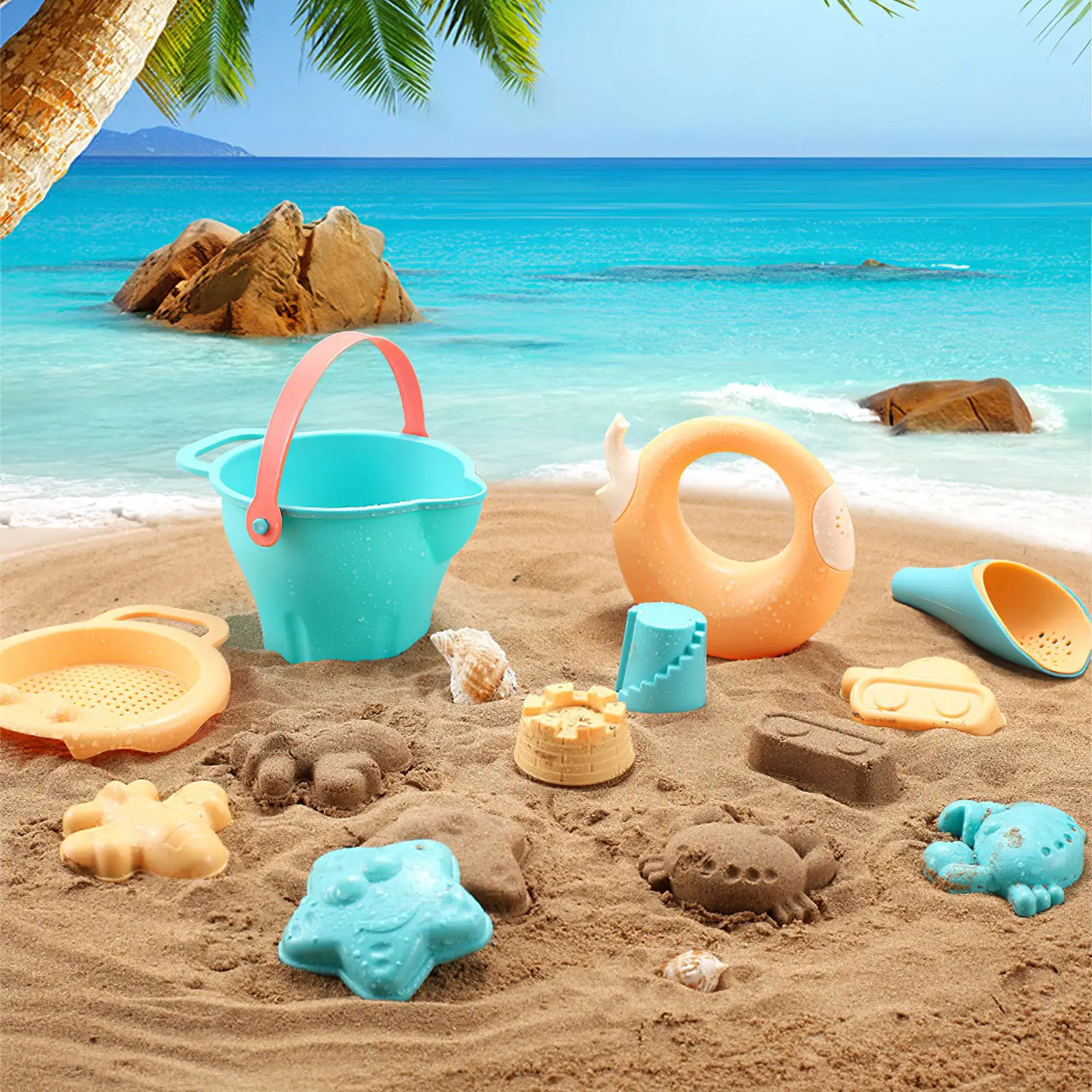17pcs Baby Beach Game Toy Children Sandbox Toys Silicone Soft Sand Beach Set Kit Toys For Beach Play Sand Water Play Cart
17pcs Baby Beach Game Toy Children Sandbox Toys Silicone Soft Sand Beach Set Kit Toys For Beach Play Sand Water Play Cart