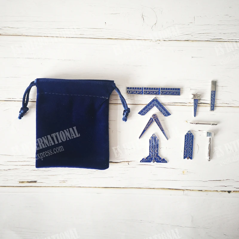 Set of 9 different Blue Masonic Working Tools Badge with velvet Bag Mason Freemason Miniature Freemason Gifts
Set of 9 different Blue Masonic Working Tools Badge with velvet Bag Mason Freemason Miniature Freemason Gifts