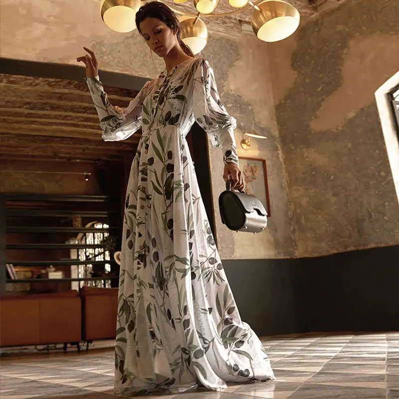 Elegant Print Chic Print Dress Vintage V-neck Long Sleeve 2022 Spring/Autumn A Line Dress Women Maxi Dresses Vestidos A915
Elegant Print Chic Print Dress Vintage V-neck Long Sleeve 2022 Spring/Autumn A Line Dress Women Maxi Dresses Vestidos A915